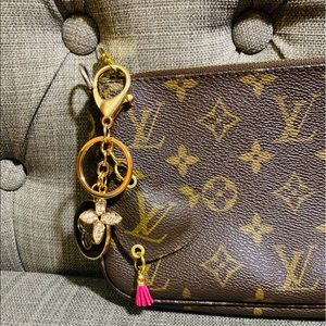 bag charm made w/ authentic Louis Vuitton canvas